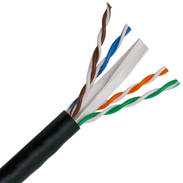 305m single double jacket outdoor waterproof cat6 UTP/FTP copper cca 4 pair 1000ft cat6a  lan cable network cable