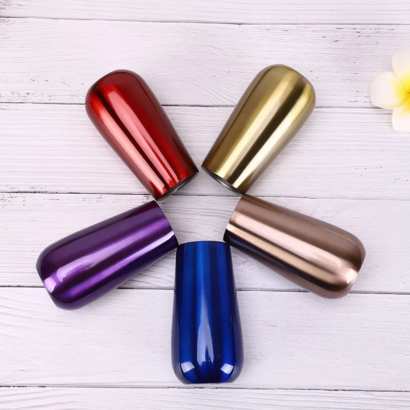 Double Stainless Steel Egg Cup Outdoor Vacuum Thermos 6oz Champagne Glass Wine Glass Mug