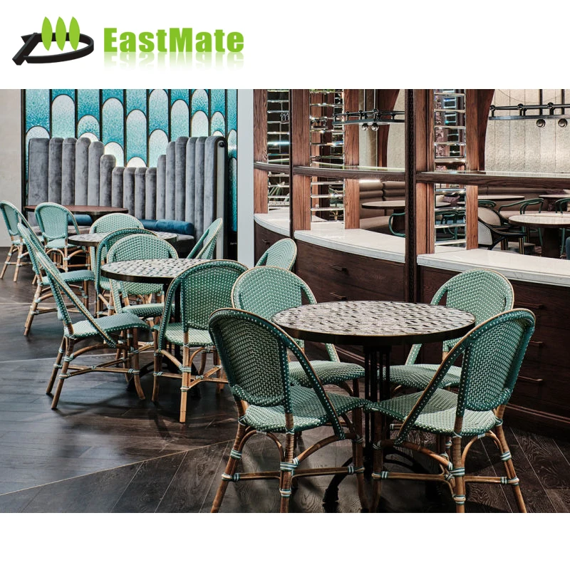 Hotel Dining Tables Restaurant Sets Furniture Living Room Chair Cafe Booth French Bistro Rattan Chairs Wooden Furniture Wood