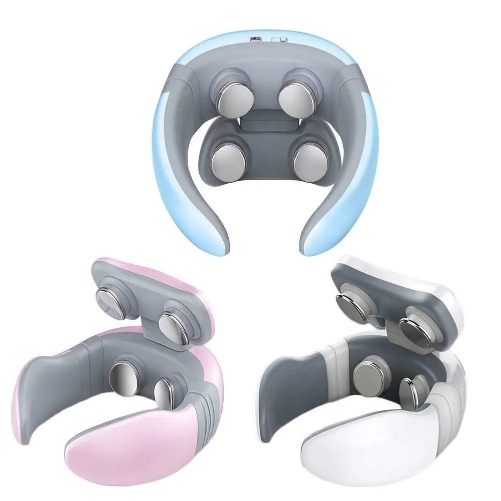 Dropshipping Magnetic Pulse Heating Smart 4D Electric Far Infared Neck Massager with Remote Control