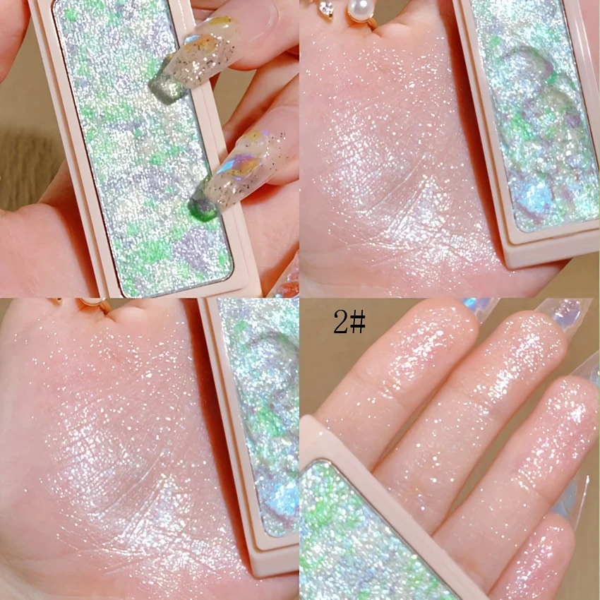 New Glitter Professional Highlighter Palette Silhouette Diamond Highlighter Palette Burst Flash Highlighter for Women Makeup