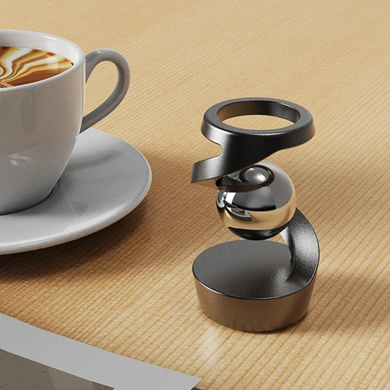 Stress Relief Kinetic Sculpture Gravity Defying Kinetic Desk Toy Desktop Floating Gyroscope for Office Desk Decor for Adults