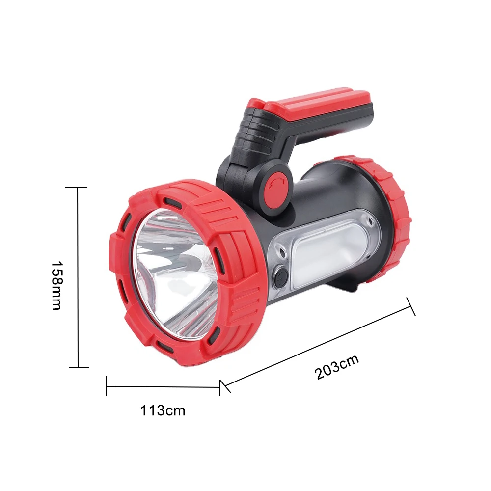 Outdoor Tent Emergency IPX67 Handheld Flashlight Spotlight Torch Camping Lantern Rechargeable Side Lights LED Searchlight