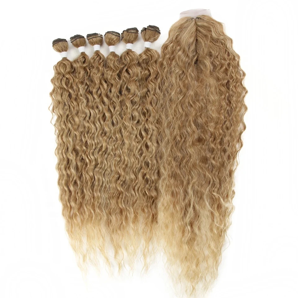 Popular in Russia Long Synthetic Curly Wave Twist Crochet Hair Loose Deep Wave Hair Synthetic Braiding Hair Bundles Extensions