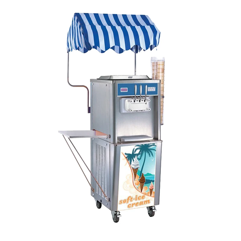 Ice Cream Machine Professional Commercial Vertical Soft Ice Cream Machine With 3 Flavors
