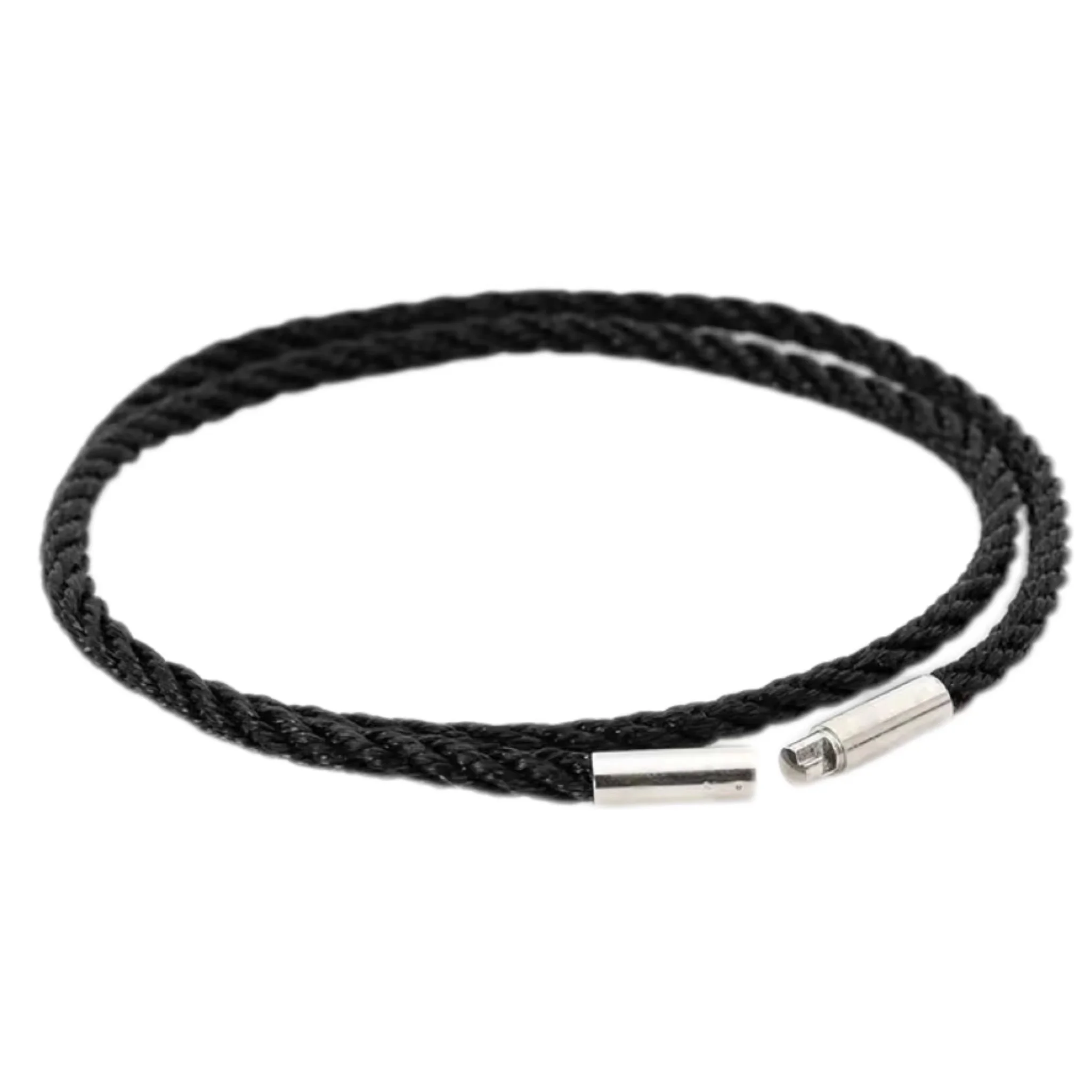 Diy Necklaces Black 3mm Nylon Cord String Rope Chain Necklace with  Stainless Steel Clasp