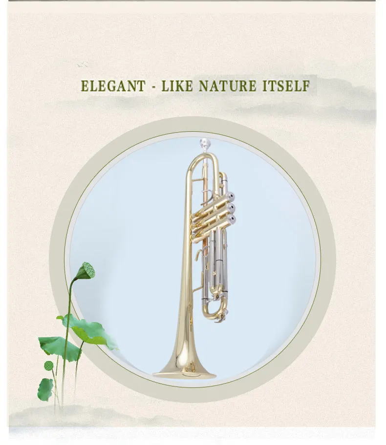 Hot sell gold Lacquer Brass Bell BB professional performance level trumpet