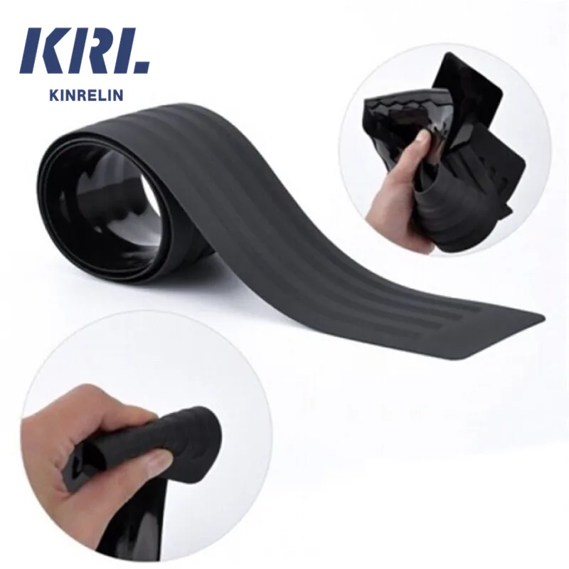 Car Trunk Door Sill Plate Protector Rear Bumper Guard Rubber Pad Trim Cover Strip
