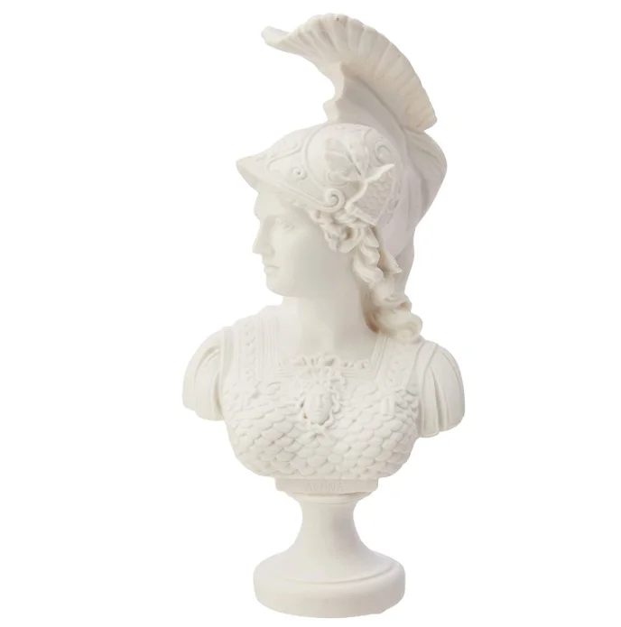 Roman Goddess of Wisdom Bust Statue, 13 Inch, White