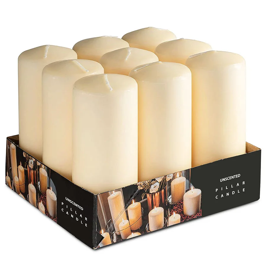 wholesale unscented big size candle 7 days decorative tall pillar candle