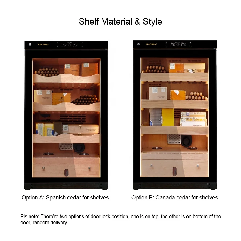 Raching Factory Directly Sale Spanish Cedar Wood Controlled Environments Humidors Cigar Cabinet Humidor