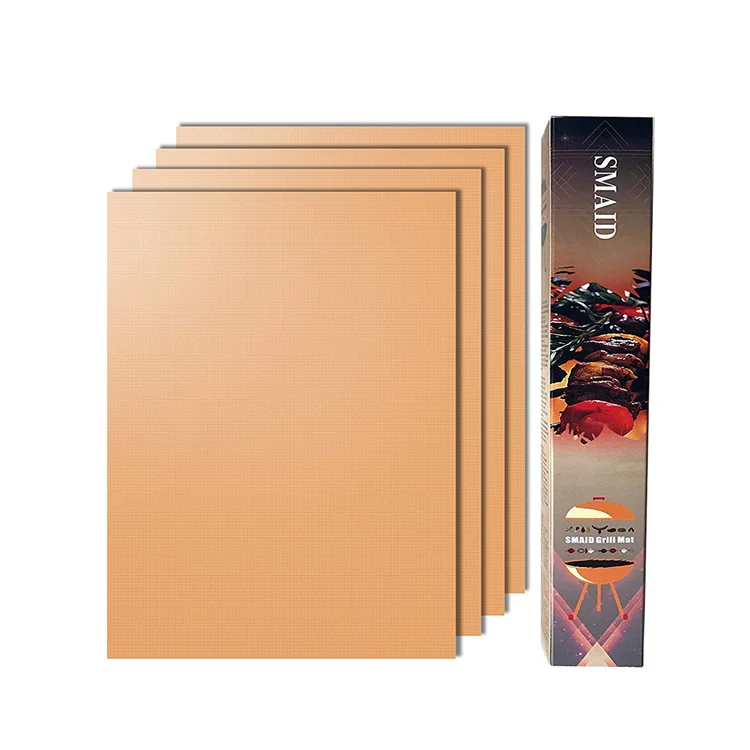 2020 Hot Selling Free Sample Set of 4 PTFE Non-stick BBQ Grill Mat