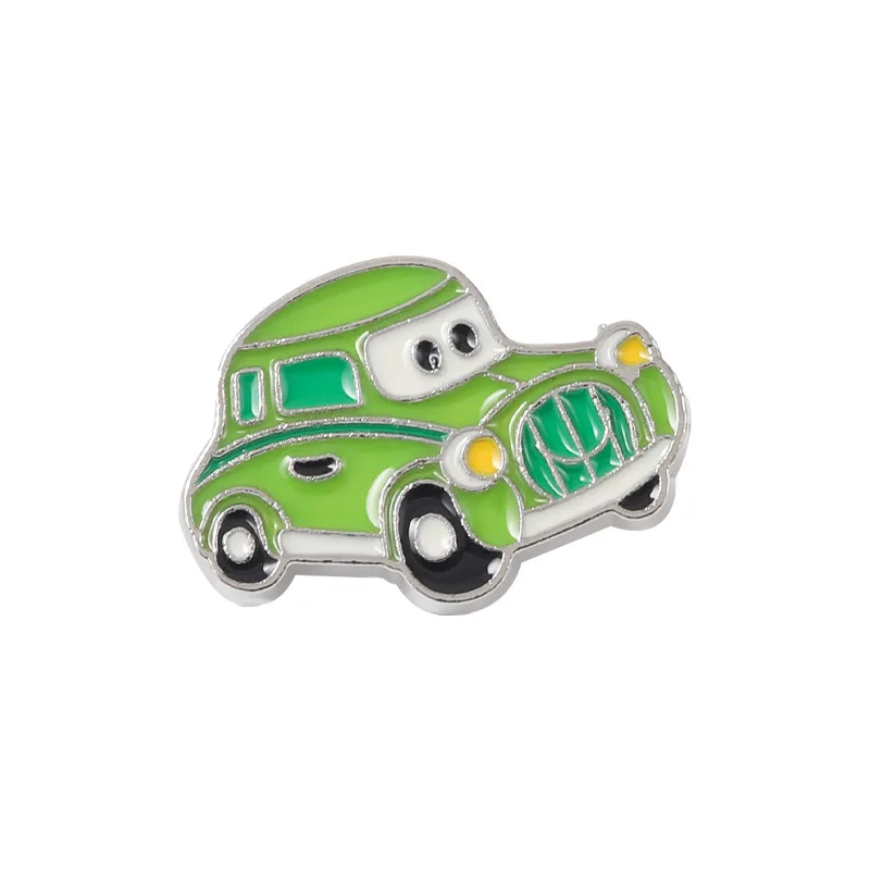 Alloy vehicle ambulance firetruck enamel brooch for boys hat cloth bag decorative cute bus cartoon car pins