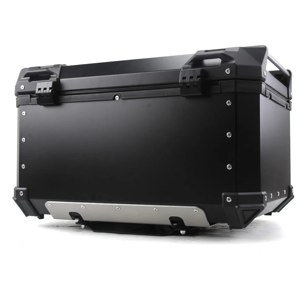 Mosaike Universal Motorcycle 45L Silver Top Box Wholesale Waterproof Rear Helmet Case Black Tail Storage Toolbox