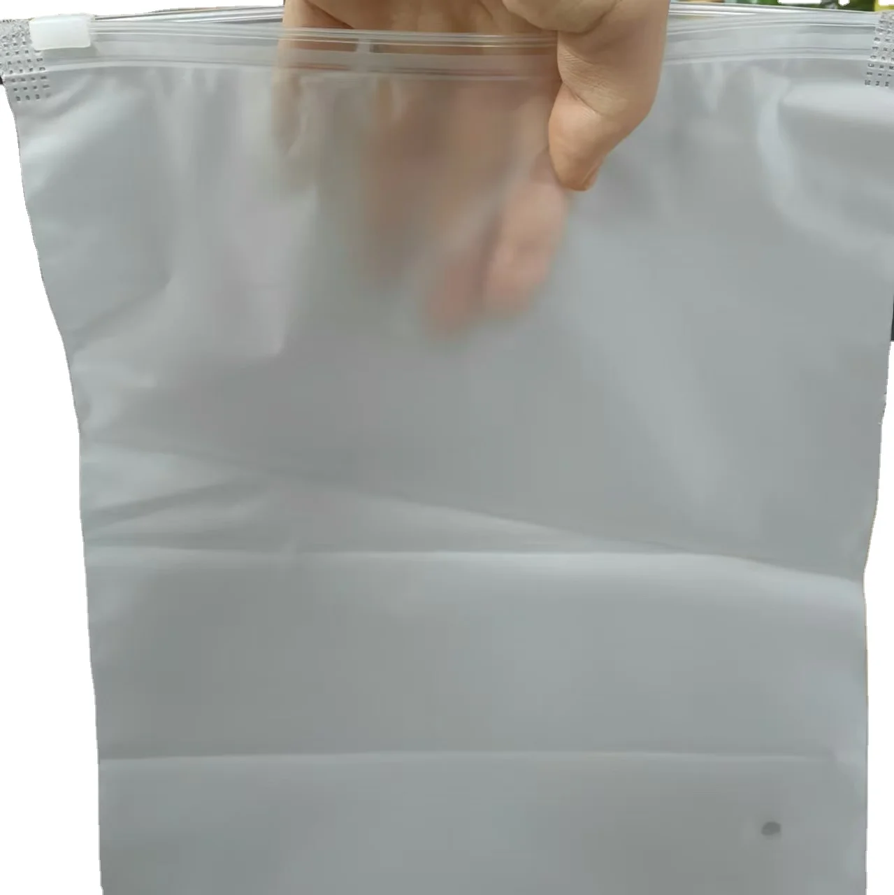 Custom Resealable Biodegradable Frosted Plastic Slider Zipper Bag with Logo Bags for Clothing