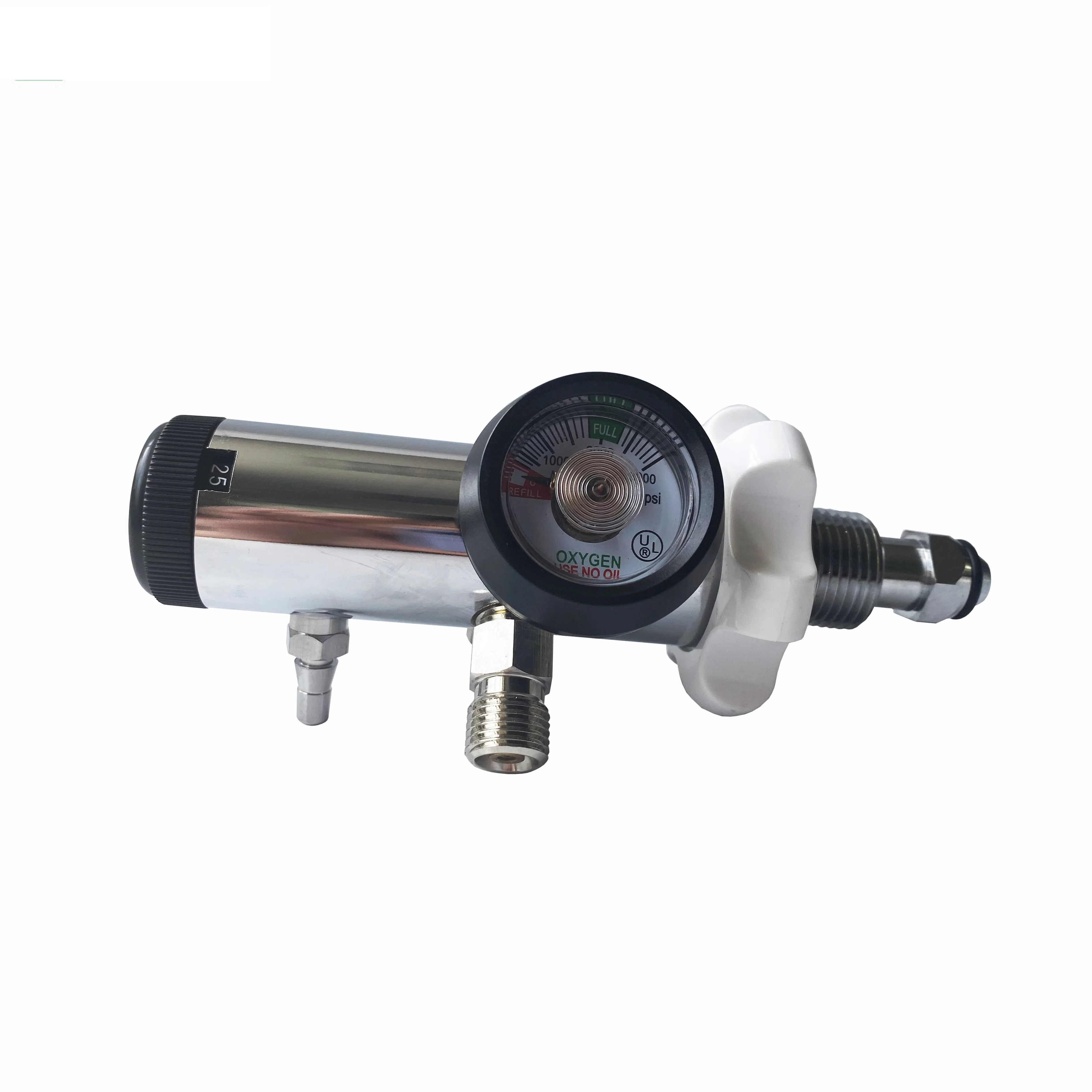 Bullnose EMS Medical oxygen pressure regulators for oxygen therapy hospital equipment 25LPM, Brass internal