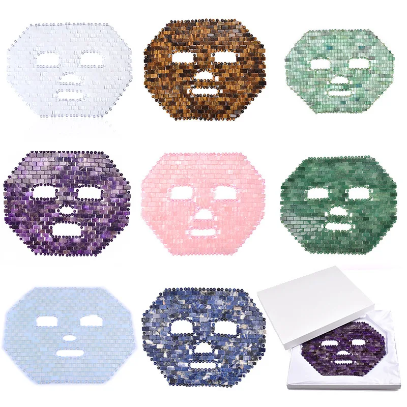 Chinese Natural Handmade Anti-Aging Green Aventurine Jade Whole Full Face Mask Aventurine Natural Jade Eye Mask For Relax