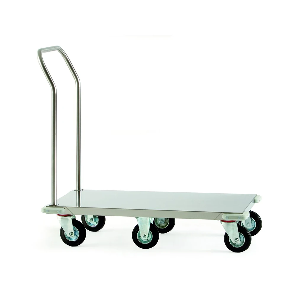 High Quality Maximum Capacity 250 Kg Flexible Trolley In Stainless Steel With 6 Wheels Of 125 Mm
