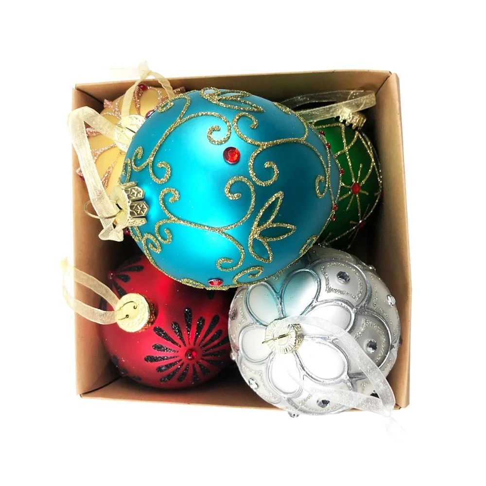 Wholesale decorative hand painted baubles christmas glass ball ornaments for xmas tree decoration