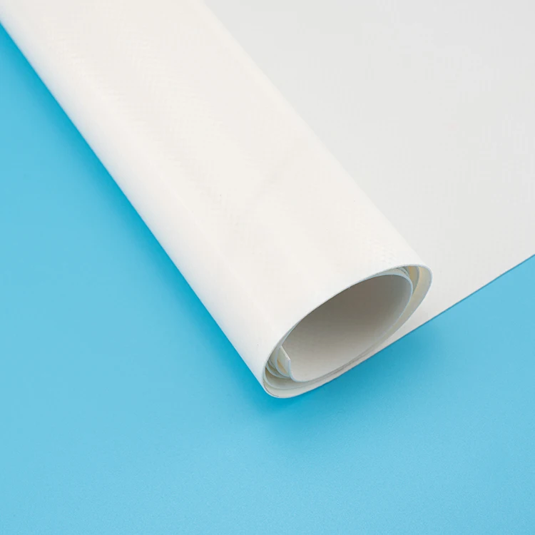 White PVC waterproof oilcloth 350gsm roll, 100 meters long, self-cleaning function of building membrane material