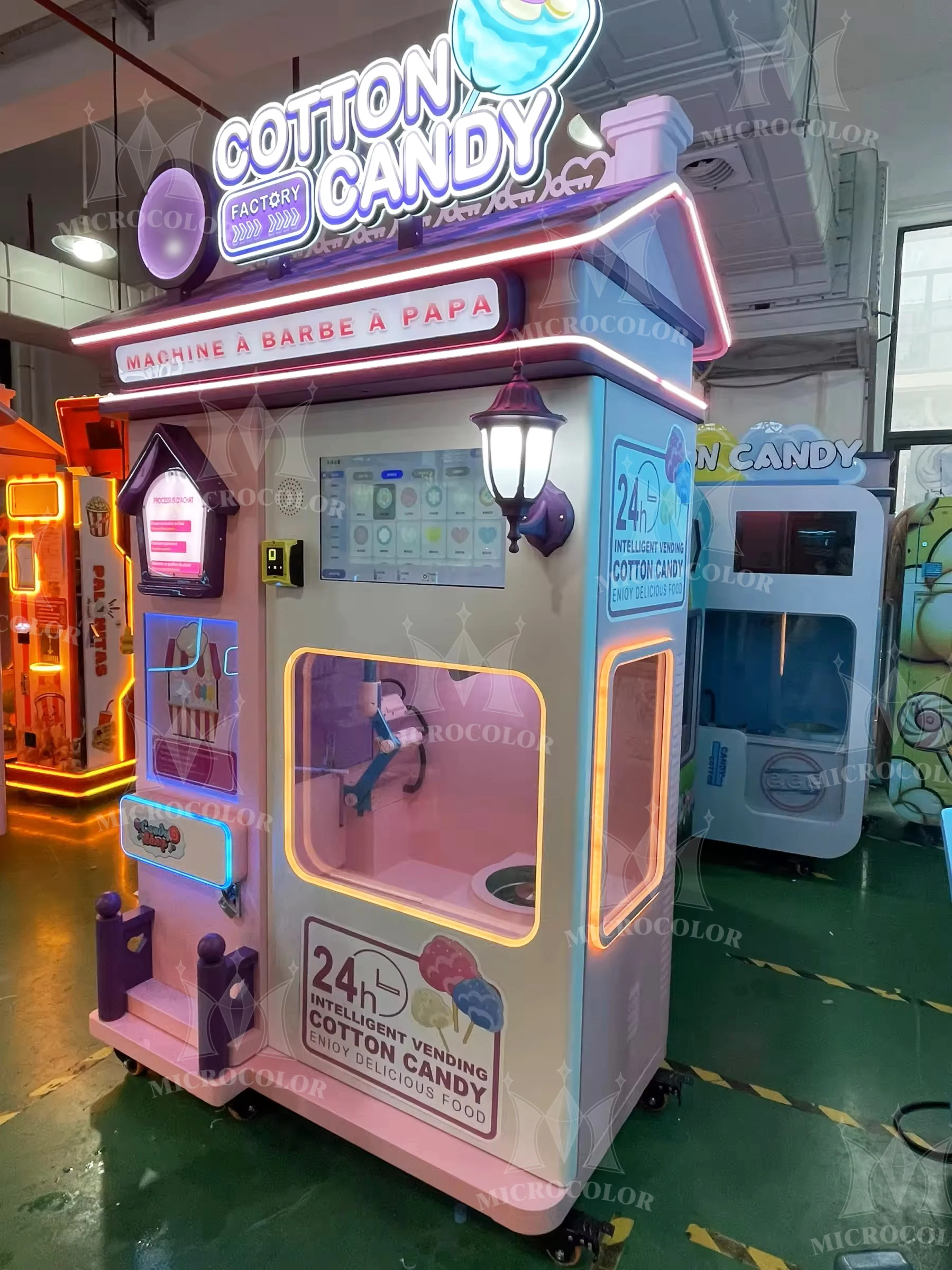 Factory wholesale price fairy floss machine automatic cotton candy vending machine robot sweet cotton candy machine for business