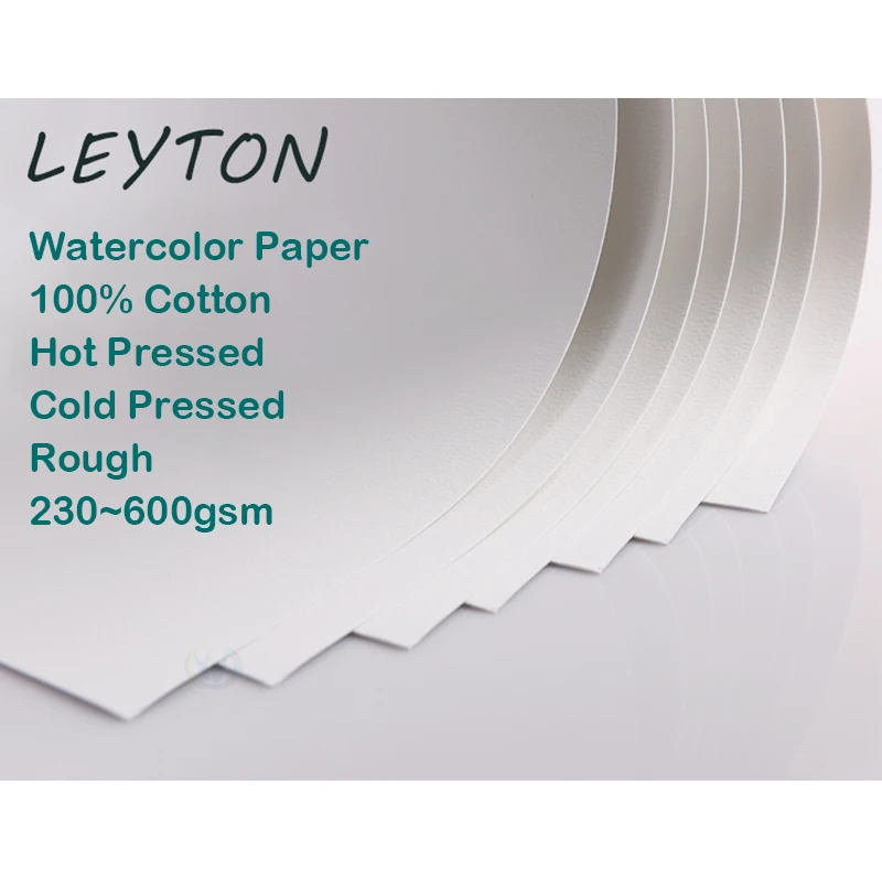 Small Size 18*12.5 cm 300 gsm Painting Practice Watercolor Cotton Paper Leyton LD3832 Rough Painting Paper