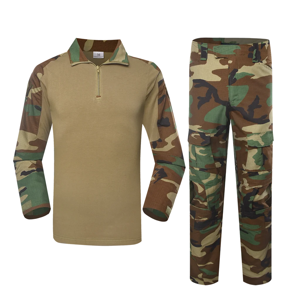 XINXING Custom Logo Combat Uniform Outdoor Training Woodland Camouflage Tactical Frog Suits Uniforms For Men