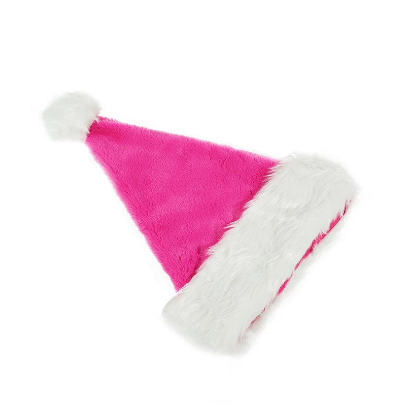 High Quality Christmas Xmas Soft Hat Santa Claus Red Short Plush Hat Merry Christmas Decor Gift