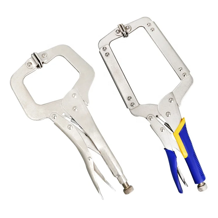 C Clamp Locking Pliers,Locking C Clamp With Non-Slip Rubber Grip, Adjustable C Pliers for Wood Working Welding Electrician