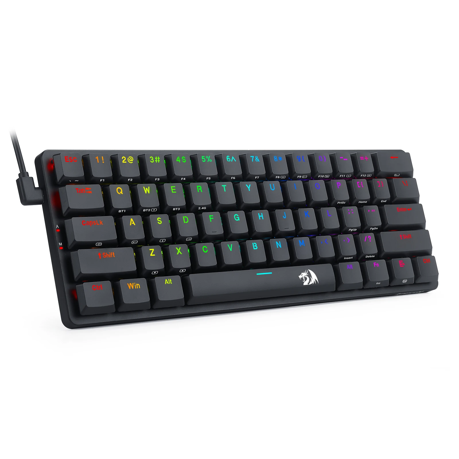 Electronic Keyboard PC Red Dragon K615P-KBS Wireless Tri-Mode RGB Thin Low Profile Blue Switch Mechanic Keyboard