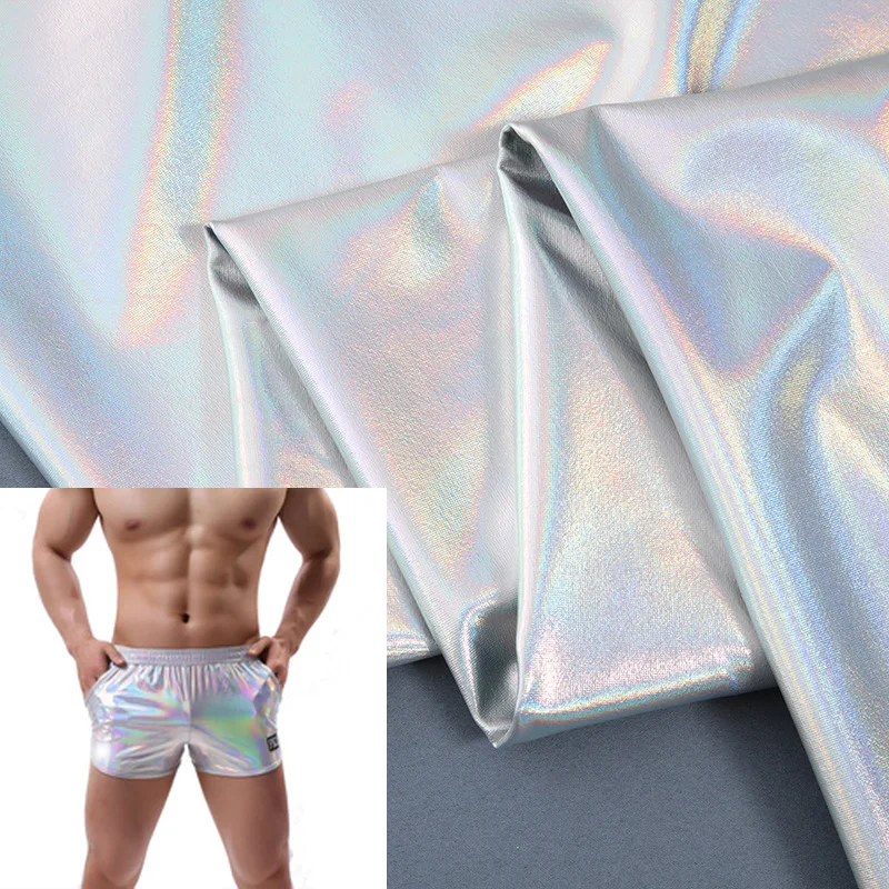 China Factory Elastic Nylon Spandex Transparent Holographic Projection Lycra Fabric for Shorts