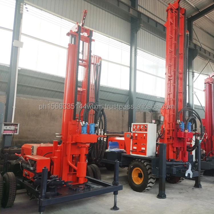 300m 4 Wheeled China Pneumatic Water Well Drilling Machine Rig Small Mini Borehole Water Well Drilling Rig for Sale