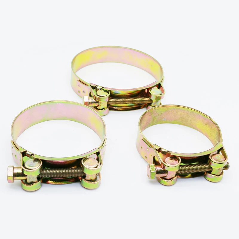 Gold Solid Heavy Duty Hose Clamp High Pressure European Style Types Hose Clamps