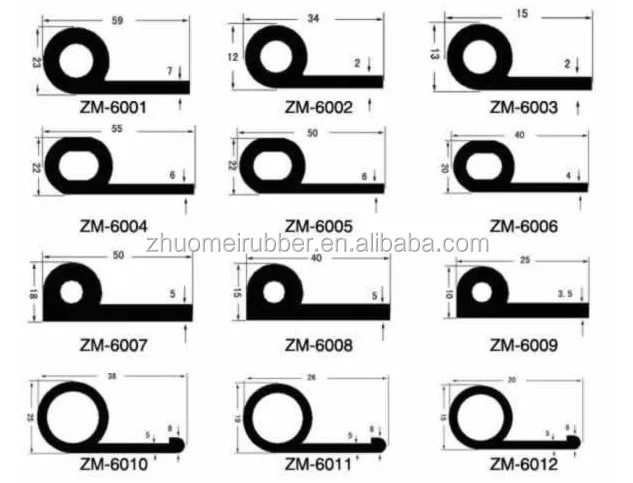 Гребень уплотнения из каучука окон и дверей погода P фасонные этиленового пропилен-каучука
