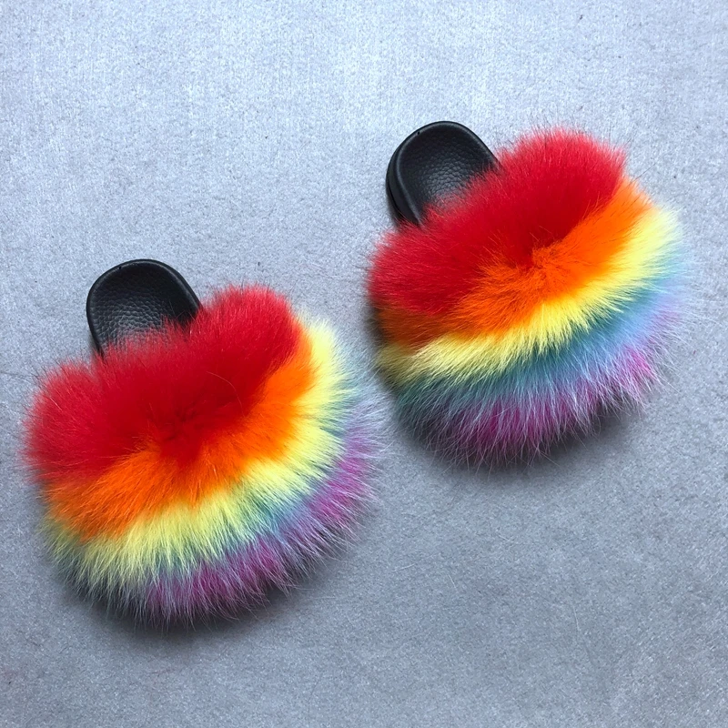  Hot Selling Fashion Comfortable Kid Real Fur Shoes Genuine Fox Children