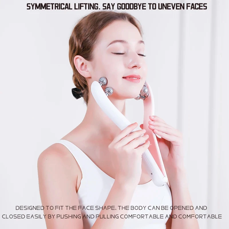 Popular style Micro Current Face Massager V-shaped Face Lift Care Anti-wrinkle cheeks and Chin Face Slimming Y-shaped roller