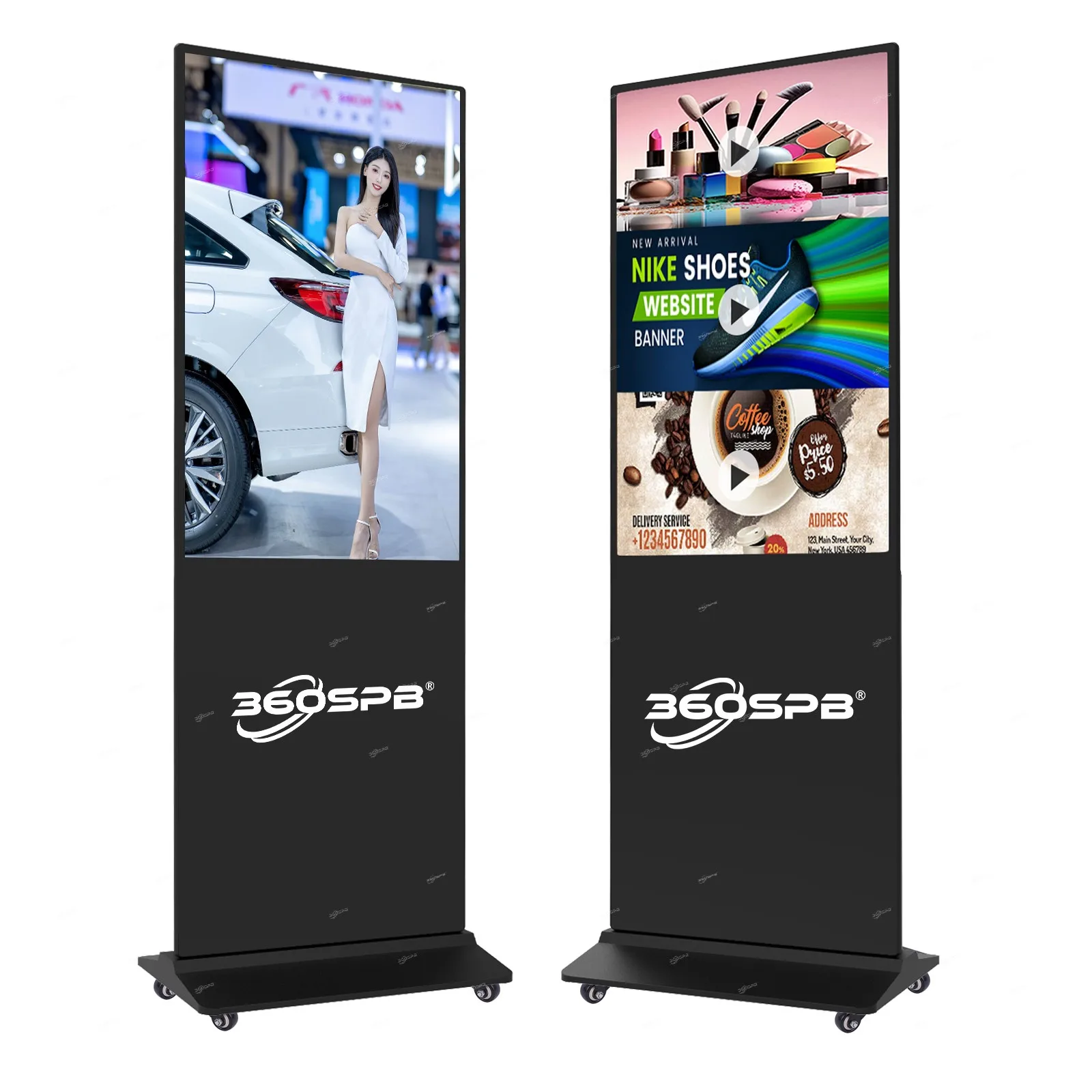 360SPB IFS43C 43-inch indoor floor standing digital signage advertising 700 nits for retail stores hospital