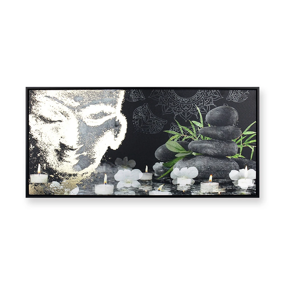 Verified manufacturers Wholesale Hot Selling Home Decoration Modern Gold Foil Canvas Art Abstract Buddha Printing Hand Made Art