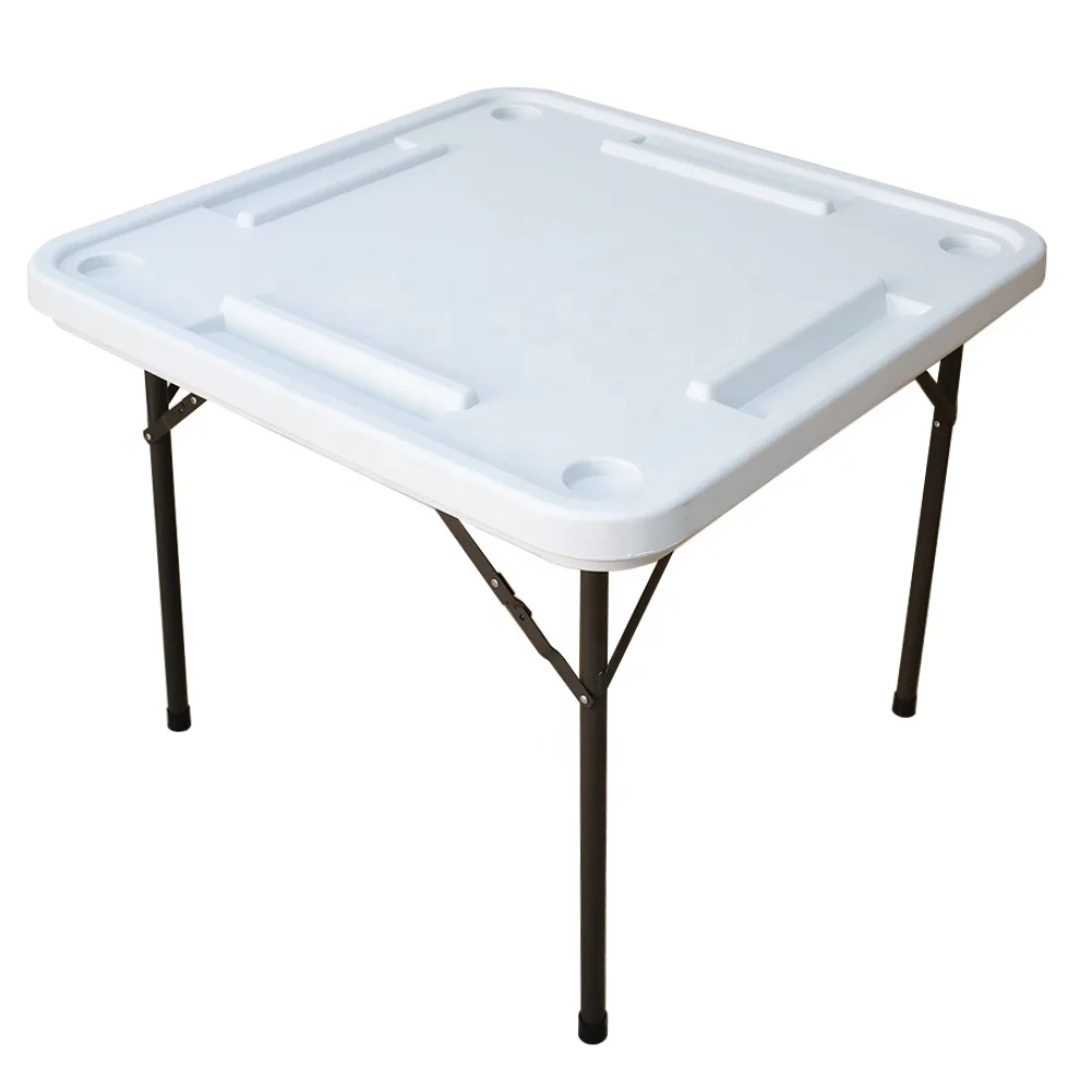 GIBBON White Square Blow Mold Multi Use  Mahjong Playing Table Domino Game Table  Hot Sale