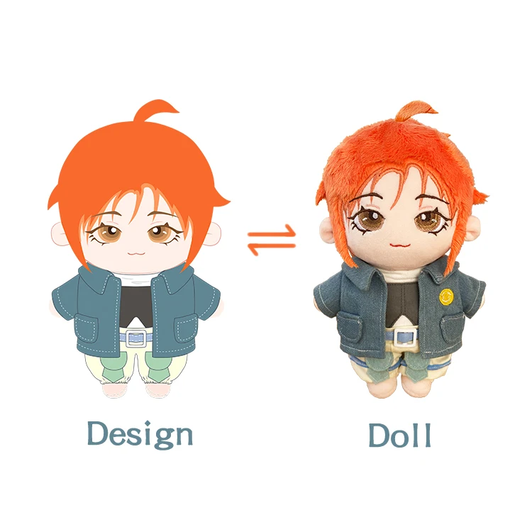 High Quality Custom Designer Doll Custom Chibi Style Plush Kpop Merchandise Cute Human Figure Plush Doll with Removable Cloth