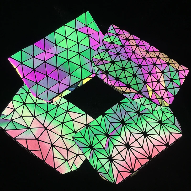 
Factory Price Wholesale Crossbody Geometric Design Shoulder Lattice Bag Fashion Shiny Color Change Multi-Colors 