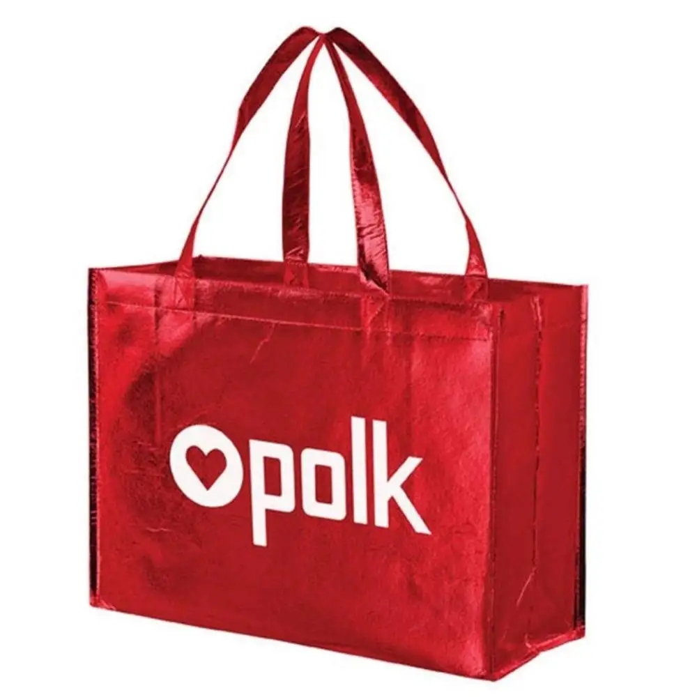 
Customized Laminated Metallic Non-Woven Tote Bag 