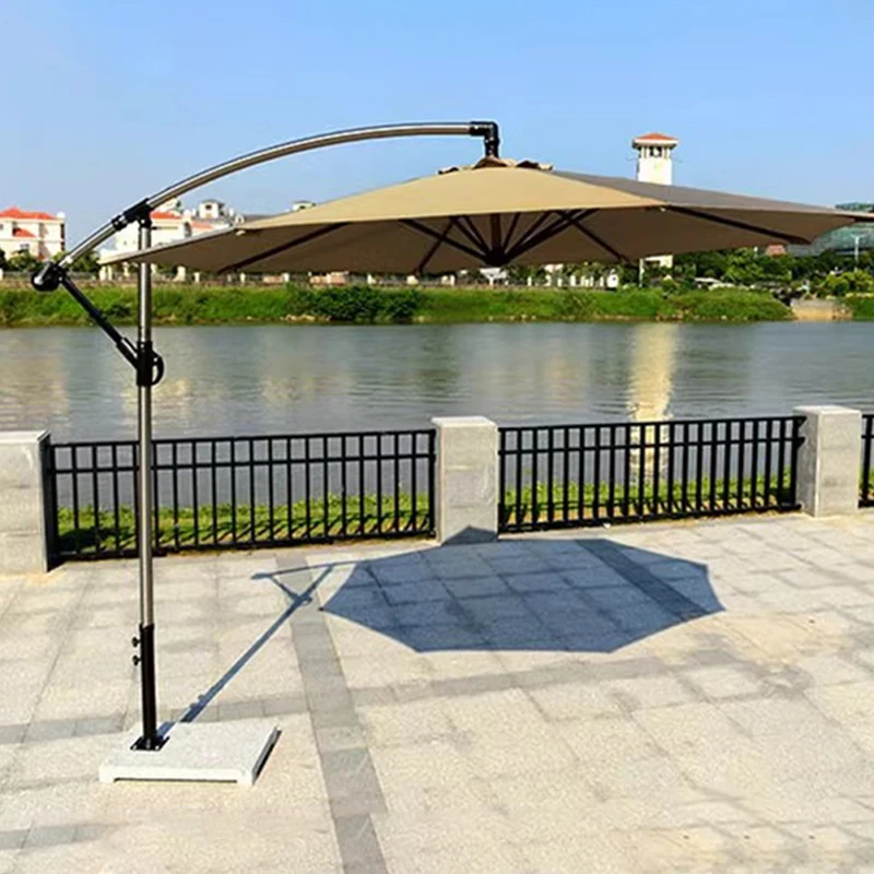 FEAMONT Hanging Banana Waterproof Cantilever Garden Beach Patio Sun Canvas Parasol Iron Outdoor Restaurant Umbrella