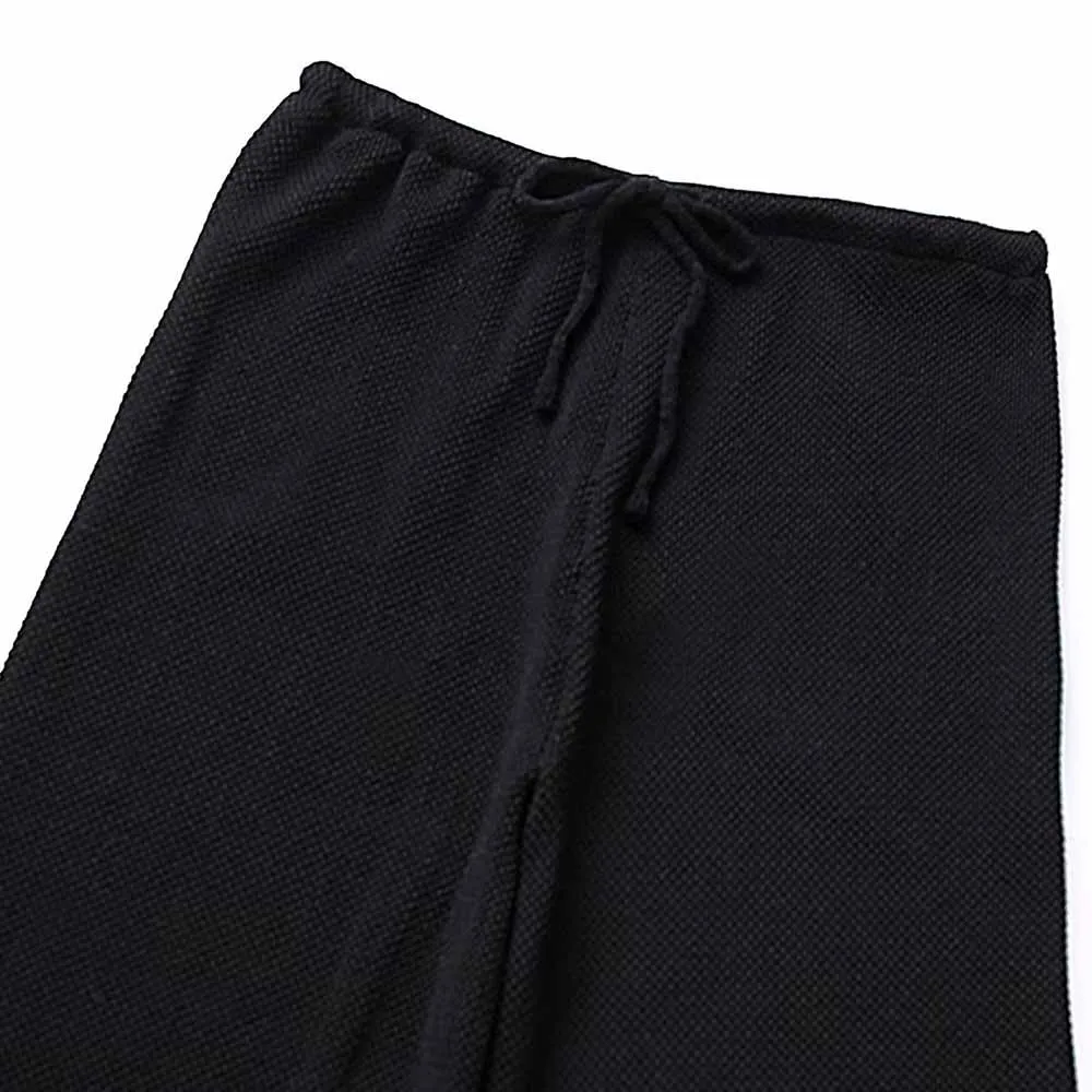 PB&ZA Women 2023 autumn New Chic Fashion Grain jacquard Pants Vintage High Elastic Waist Side Pockets Female Ankle Trousers