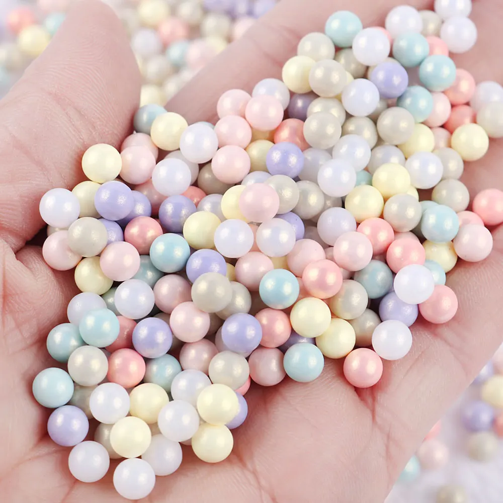6mm 8mm 10mm Macaron Beading No Hole Makeup Crystal Bead Faux ABS Pearl Beads For Jewelry Making DIY Crafts Wedding
