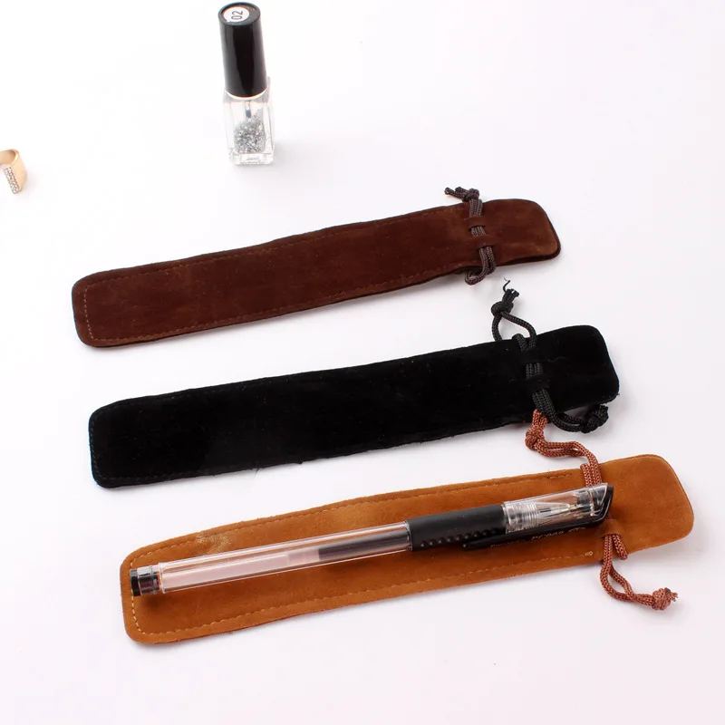 Custom Cosmetics Lipstick Velvet Packaging Pouch Pen Chopsticks Jewelry Bag With Logo