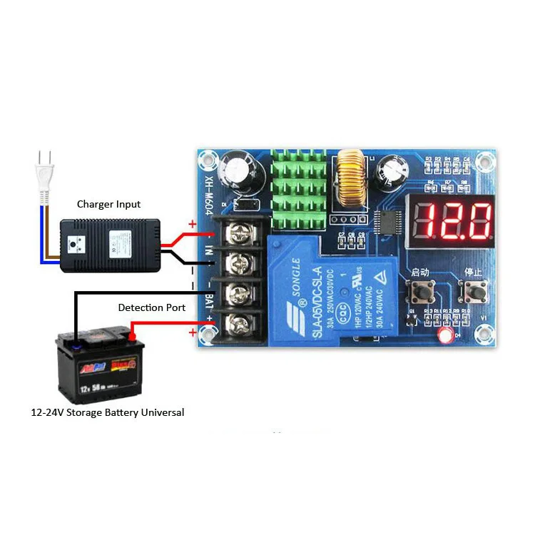 XH-M604 DC 6-60V Storage Lithium Battery Charging Control Switch Protection Board M604 Battery Charger Control Module