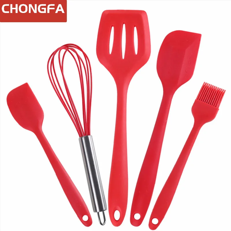 5PCS Cooking Tool Sets Silicone Utensil Set Kitchen Accessories Cabinet Utensils Eco-friendly Kitchenware
