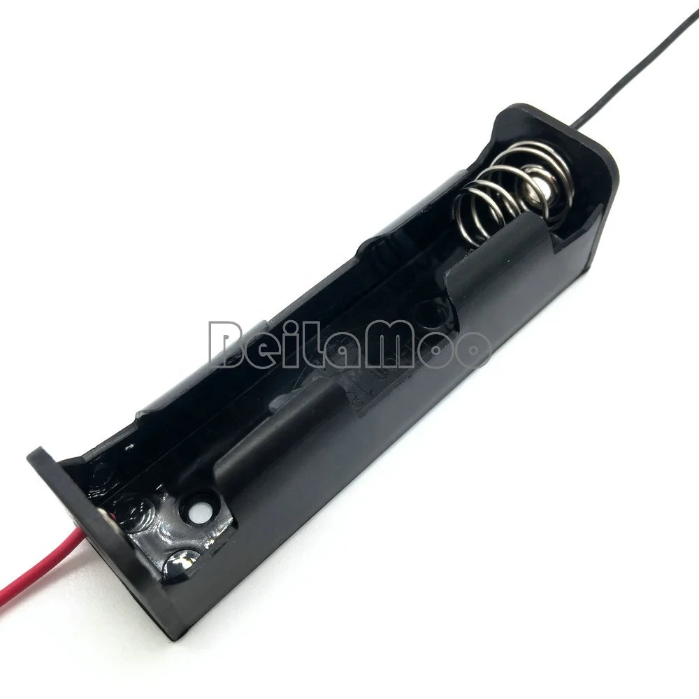 Single 18650 one cell box with wire leads 150mm 1865 batt holder battery case