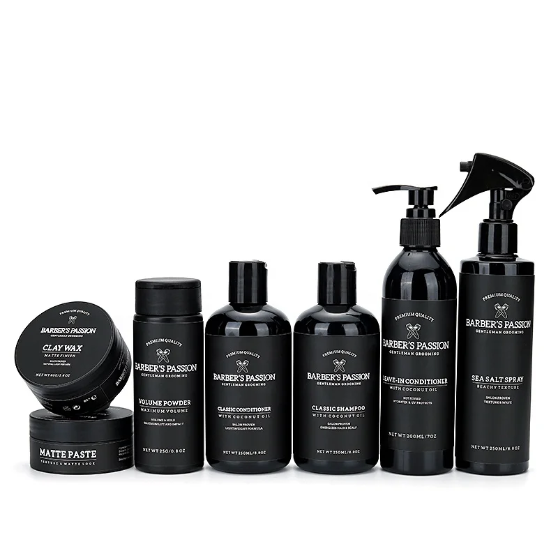  BARBERPASSION частный лейбл лучшие мужские Средства для укладки волос набор ухода за волосами без алкоголя и беззаботно
